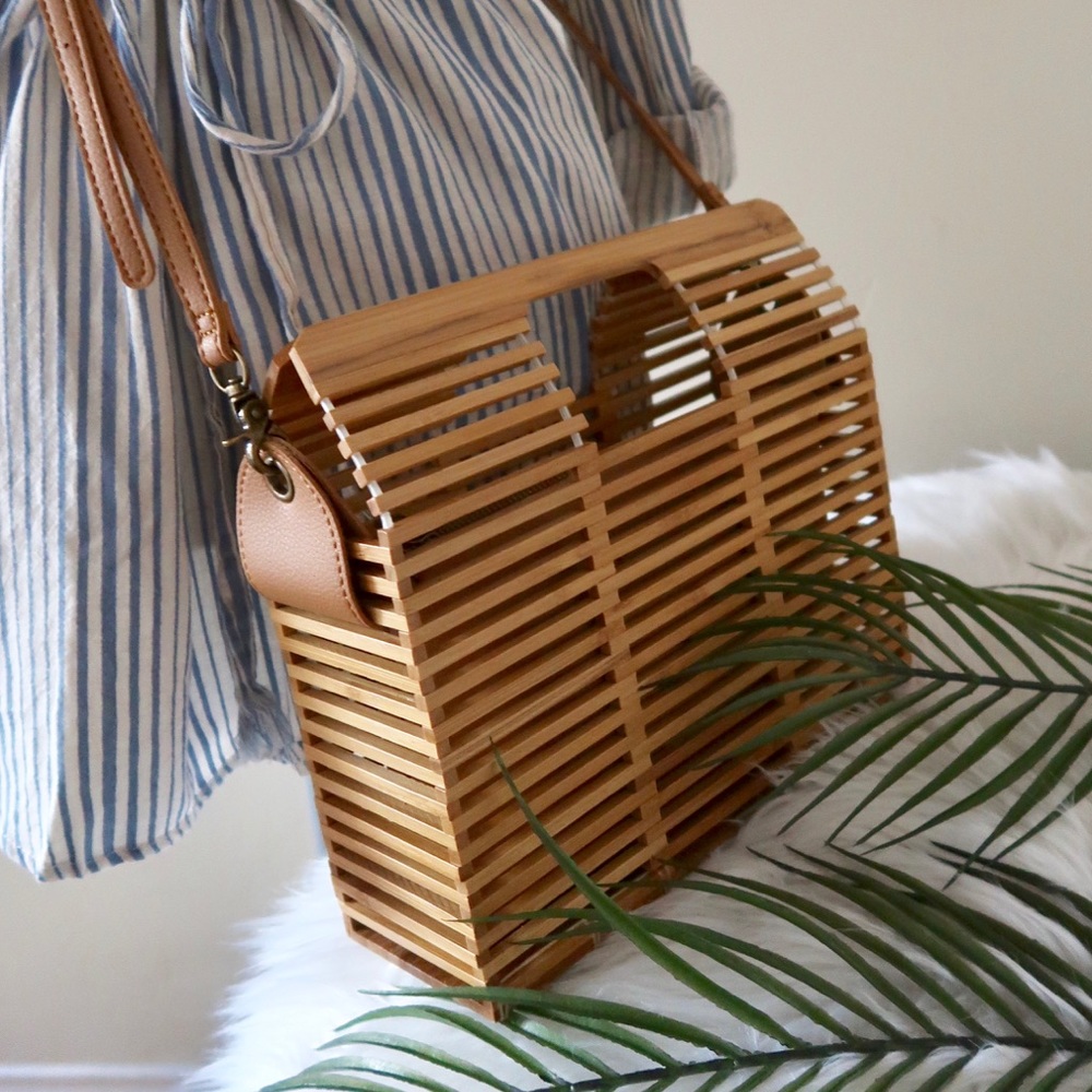 LAST ONE!Bamboo Satchel Crossbody- Medium - Picture 8 of 8